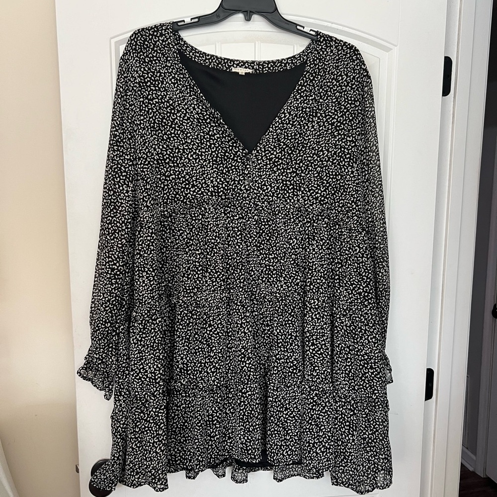 Jodifl plus black and leopard dress 2x